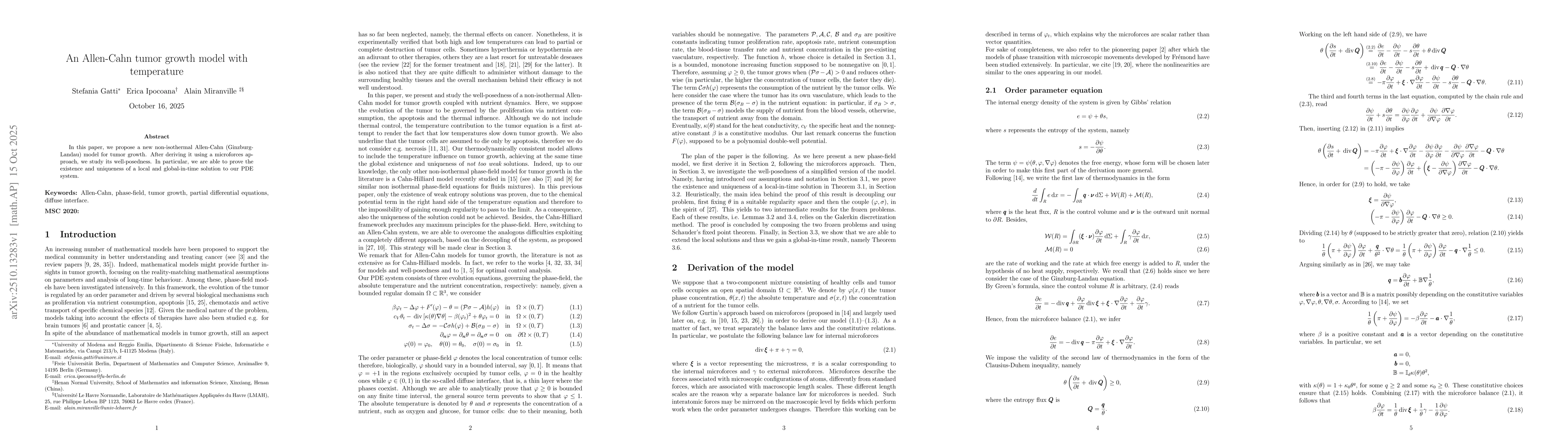Thumbnail for An Allen-Cahn tumor growth model with temperature