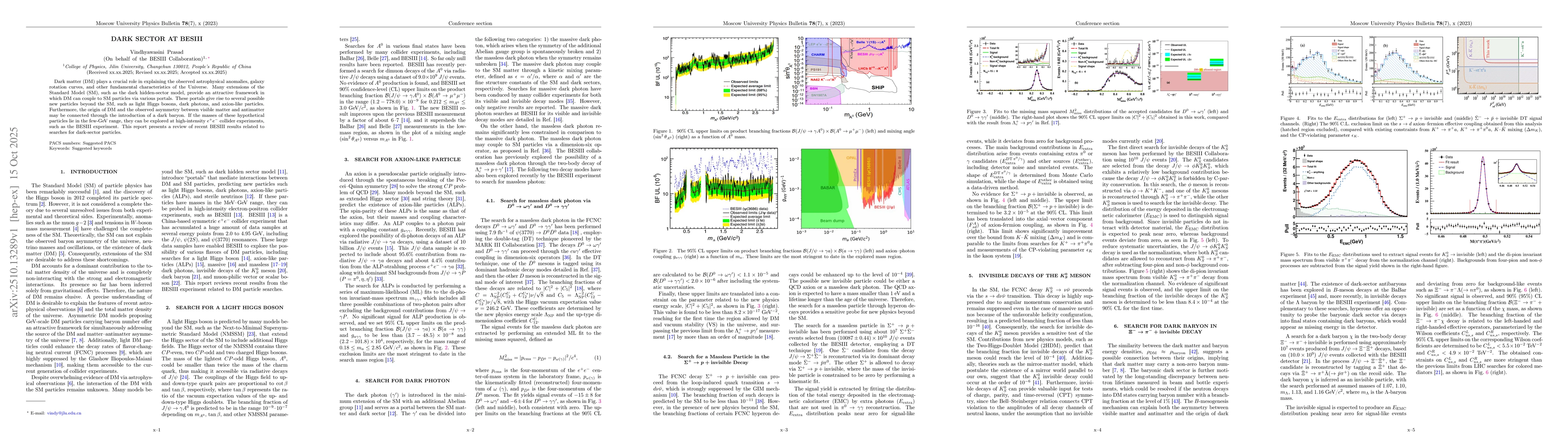 Thumbnail for Dark sector at BESIII