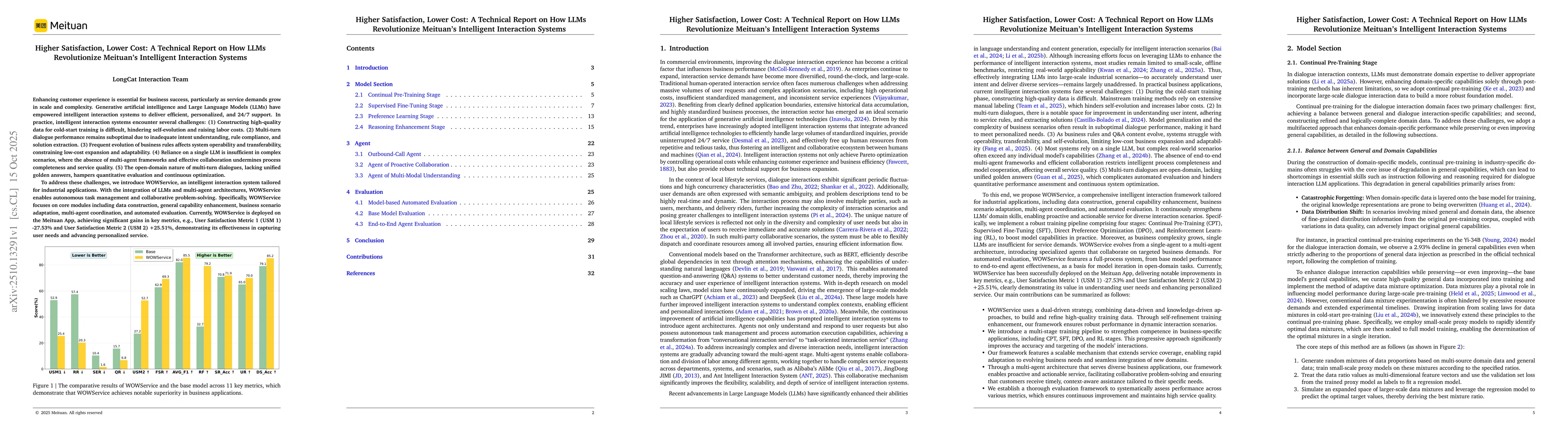 Thumbnail for Higher Satisfaction, Lower Cost: A Technical Report on How LLMs
  Revolutionize Meituan's Intelligent Interaction Systems