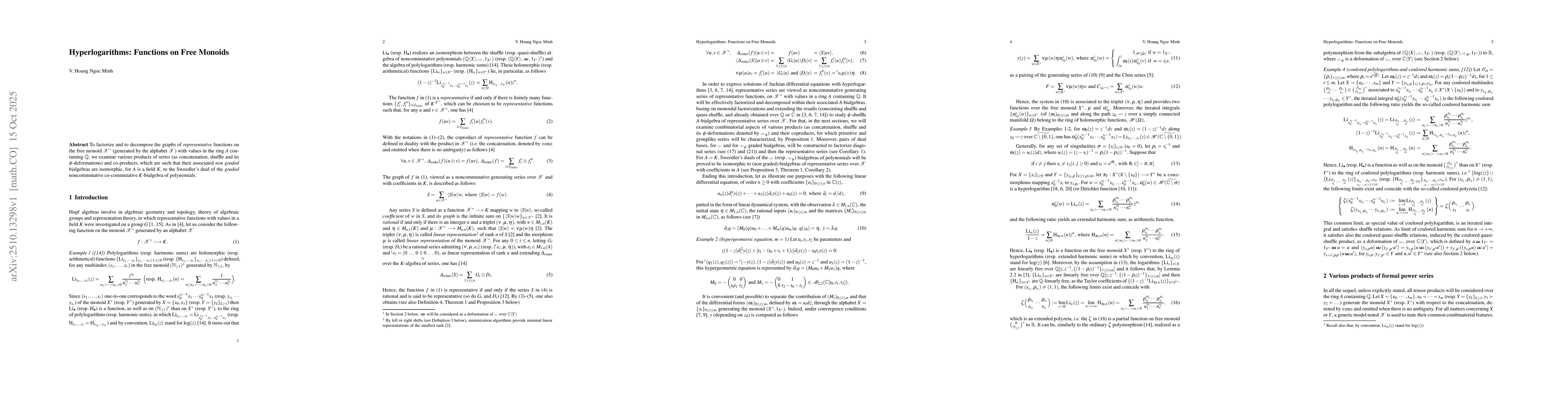 Thumbnail for Hyperlogarithms: Functions on Free Monoids