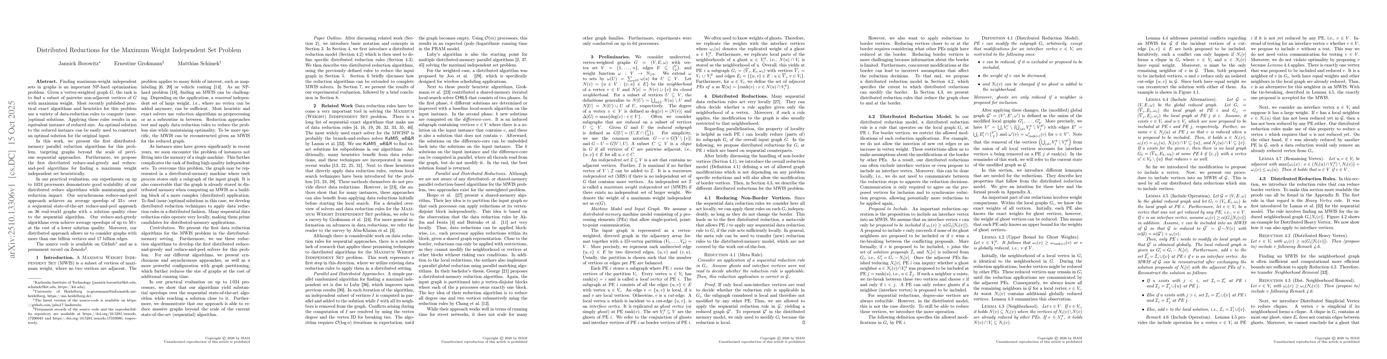Thumbnail for Distributed Reductions for the Maximum Weight Independent Set Problem