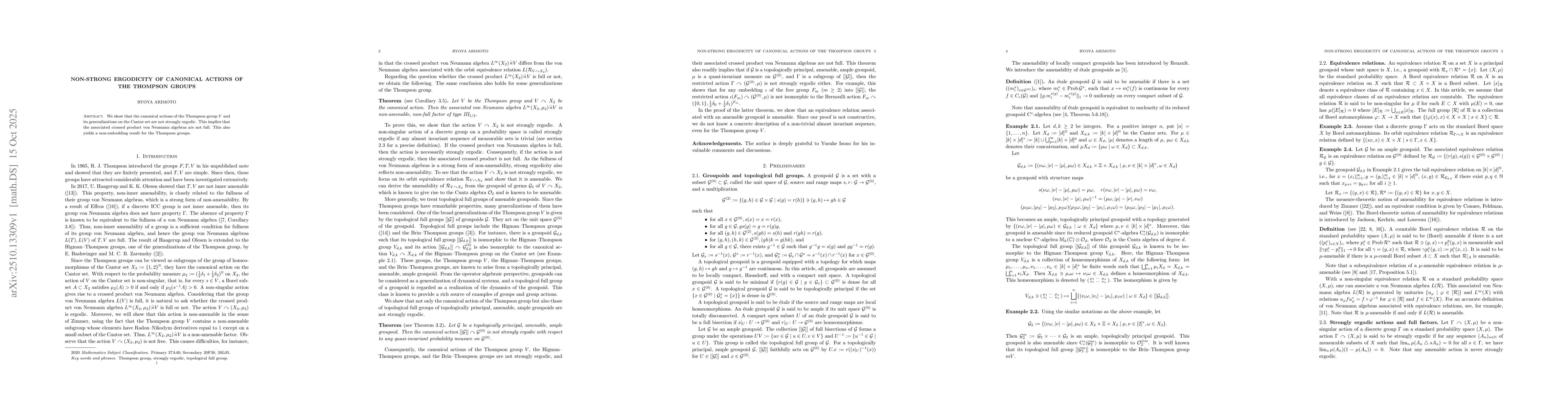 Thumbnail for Non-strong ergodicity of canonical actions of the Thompson groups