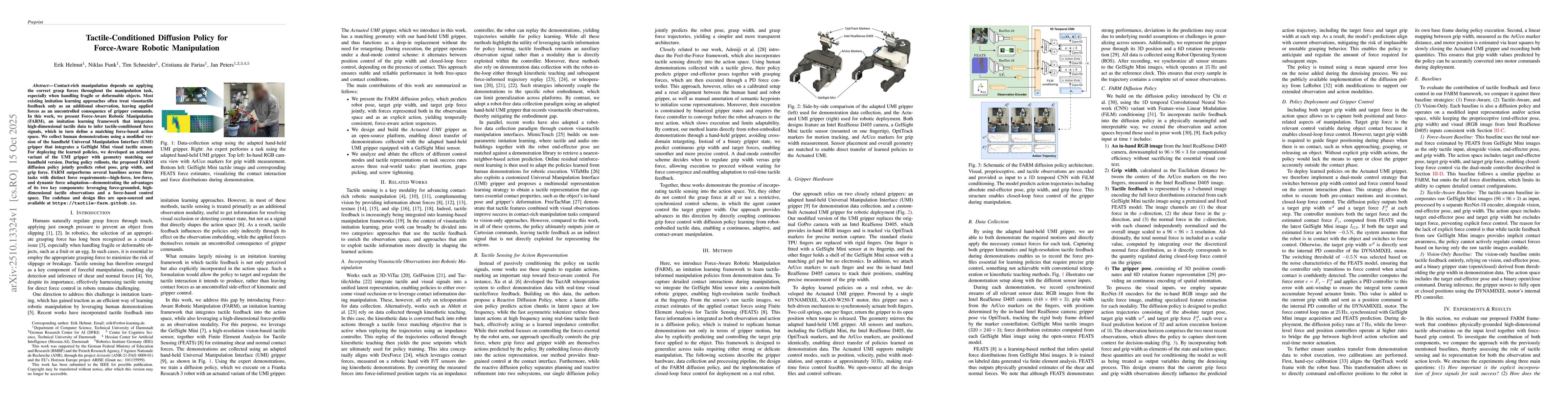 Thumbnail for Tactile-Conditioned Diffusion Policy for Force-Aware Robotic
  Manipulation