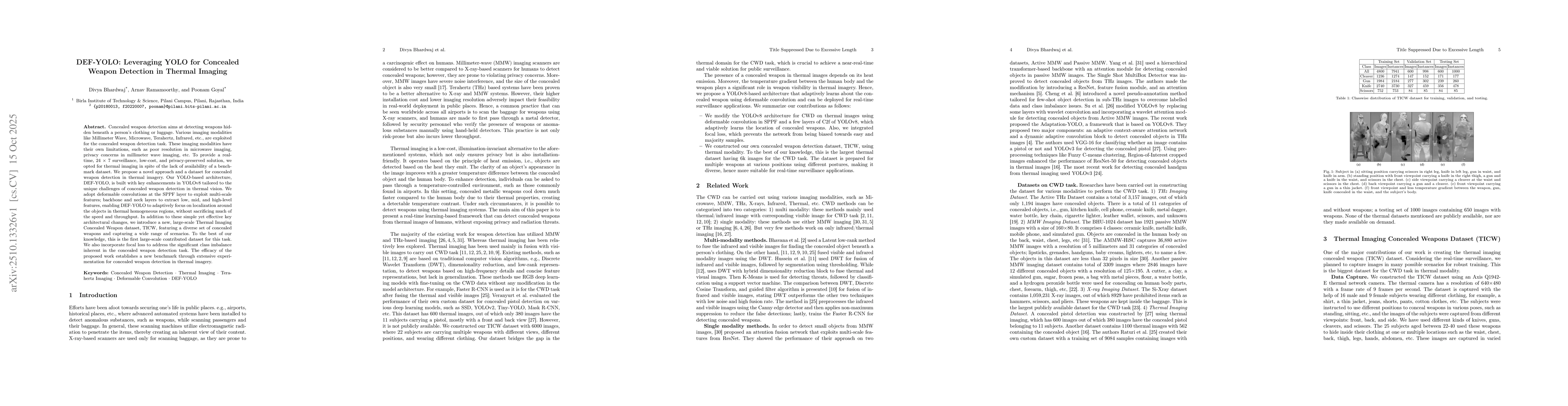 Thumbnail for DEF-YOLO: Leveraging YOLO for Concealed Weapon Detection in Thermal
  Imagin