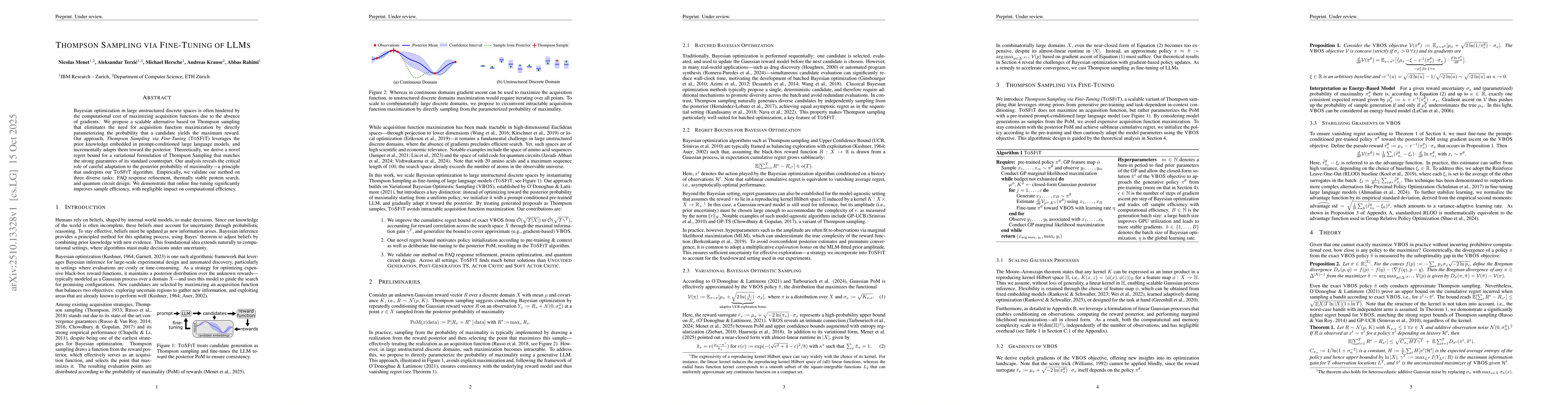 Thumbnail for Thompson Sampling via Fine-Tuning of LLMs