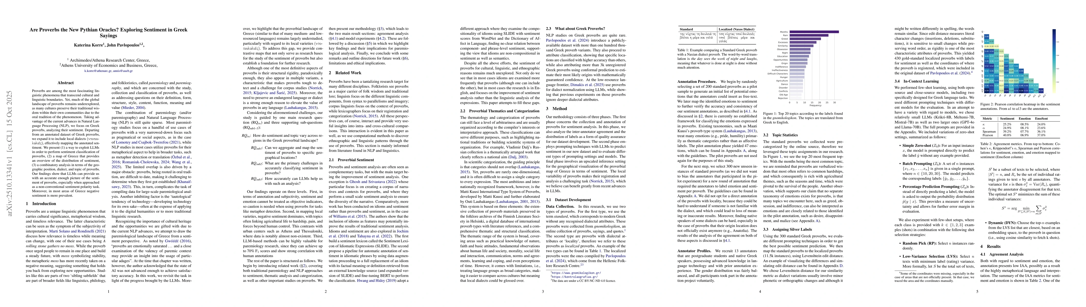 Thumbnail for Are Proverbs the New Pythian Oracles? Exploring Sentiment in Greek
  Sayings