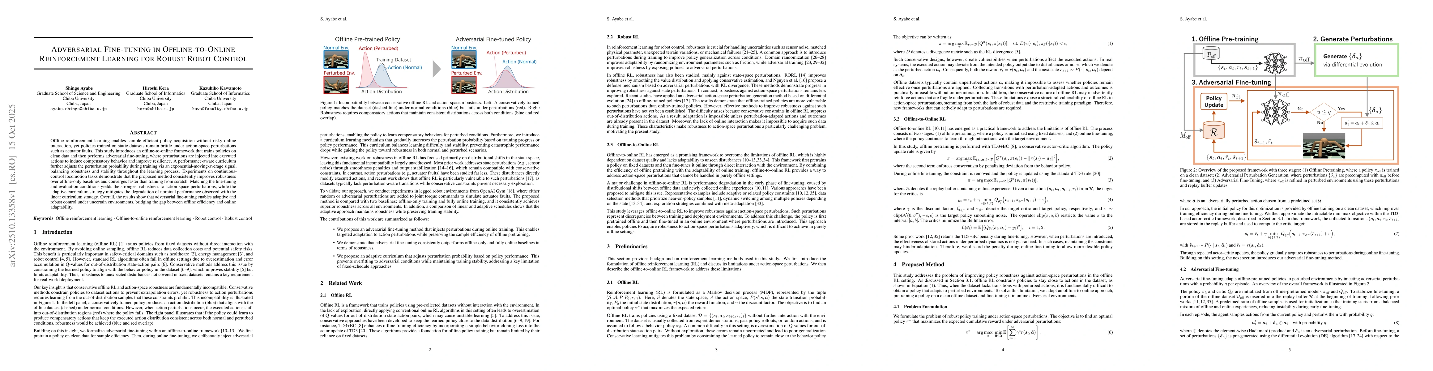 Thumbnail for Adversarial Fine-tuning in Offline-to-Online Reinforcement Learning for
  Robust Robot Control