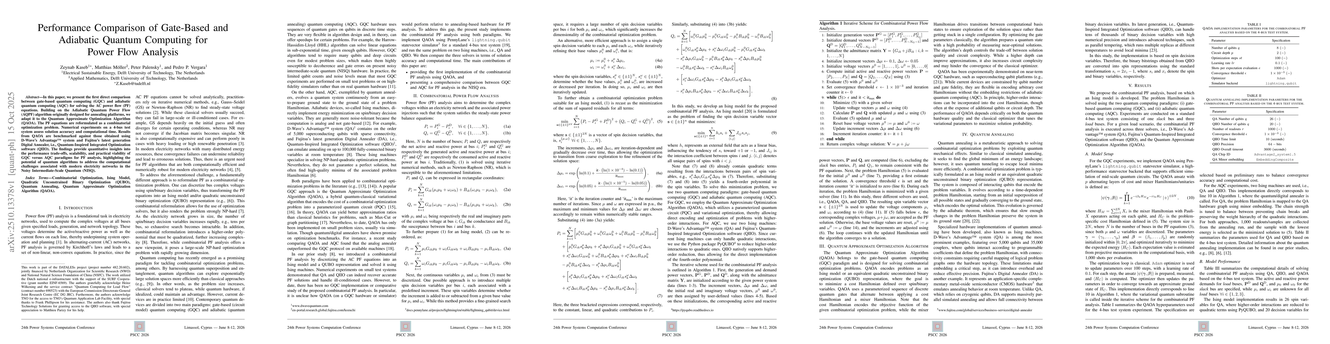 Thumbnail for Performance Comparison of Gate-Based and Adiabatic Quantum Computing for
  Power Flow Analysis