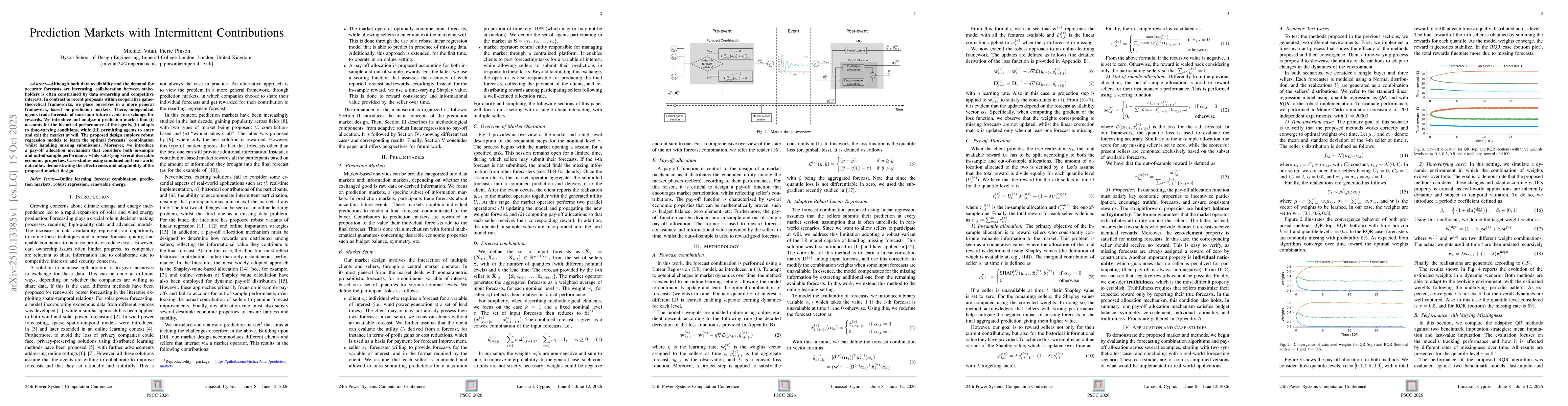 Thumbnail for Prediction Markets with Intermittent Contributions