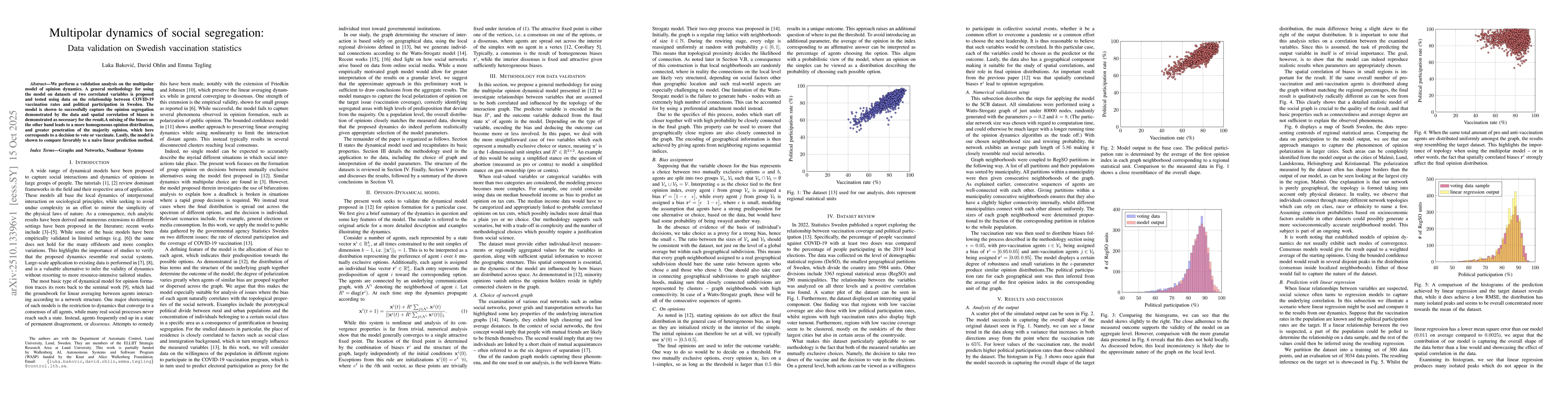 Thumbnail for Multipolar dynamics of social segregation: Data validation on Swedish
  vaccination statistics