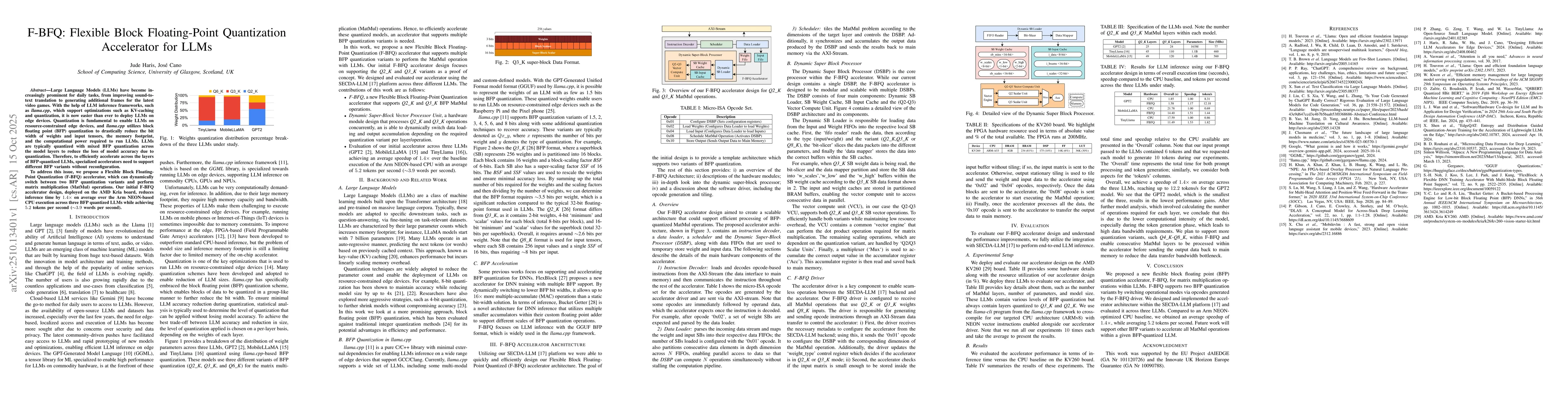 Thumbnail for F-BFQ: Flexible Block Floating-Point Quantization Accelerator for LLMs