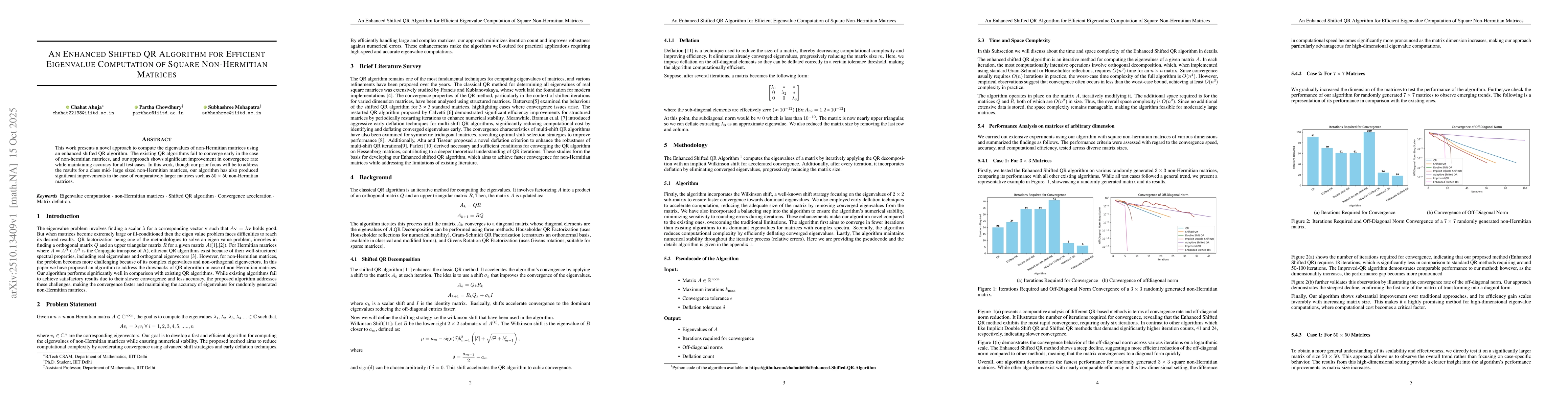Thumbnail for An Enhanced Shifted QR Algorithm for Efficient Eigenvalue Computation of
  Square Non-Hermitian Matrices
