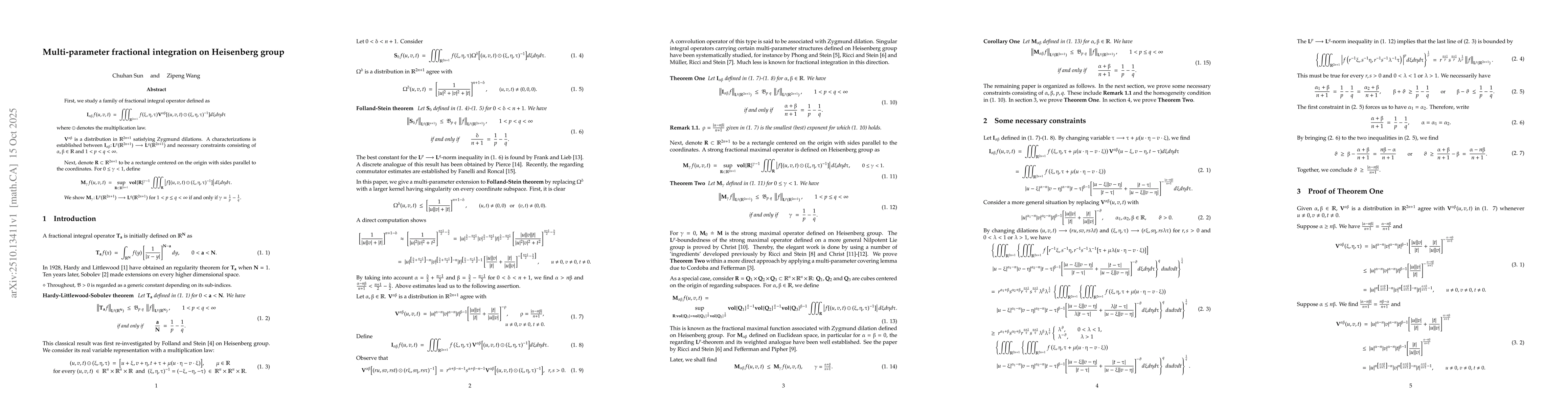 Thumbnail for Multi-parameter fractional integration on Heisenberg group