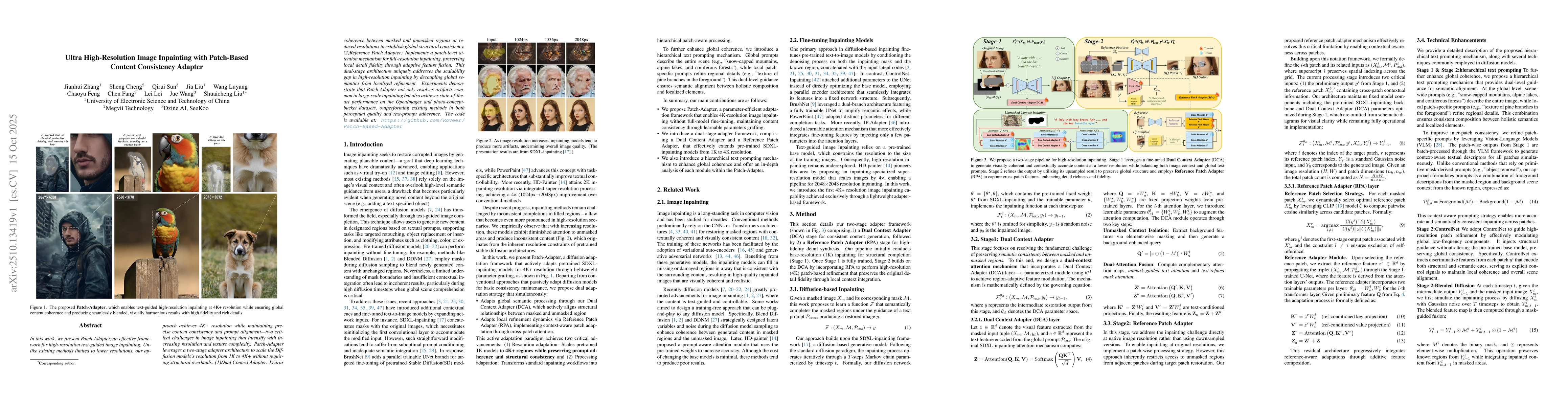 Thumbnail for Ultra High-Resolution Image Inpainting with Patch-Based Content
  Consistency Adapter