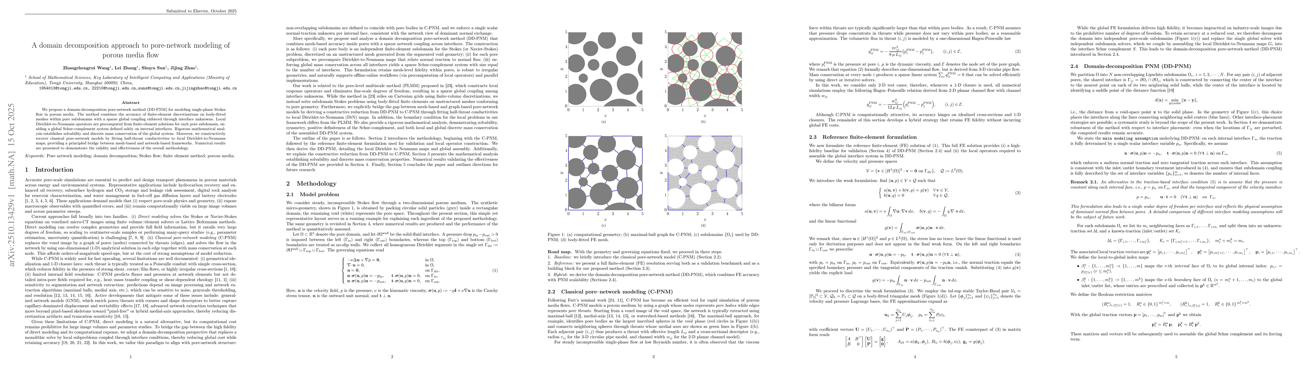 Thumbnail for A domain decomposition approach to pore-network modeling of porous media
  flow