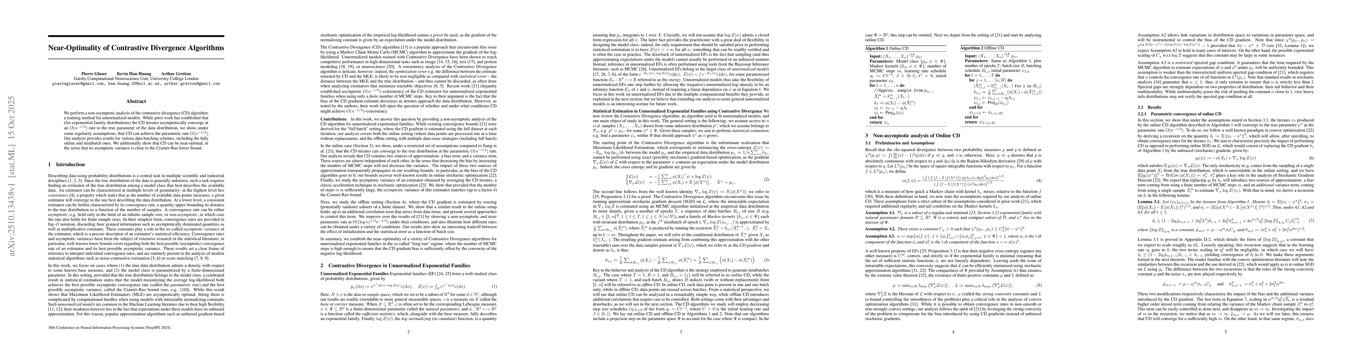 Thumbnail for Near-Optimality of Contrastive Divergence Algorithms