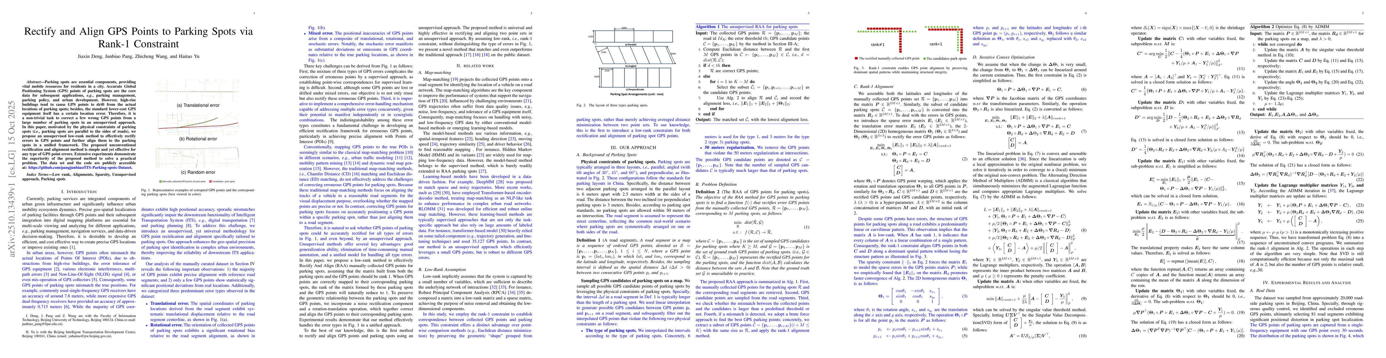 Thumbnail for Rectify and Align GPS Points to Parking Spots via Rank-1 Constraint