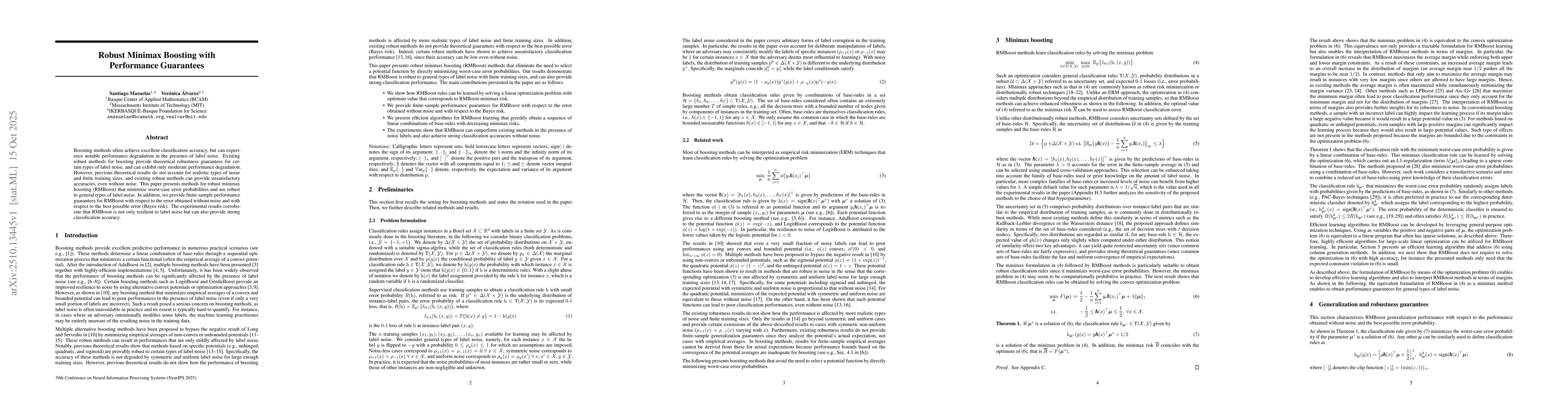 Thumbnail for Robust Minimax Boosting with Performance Guarantees