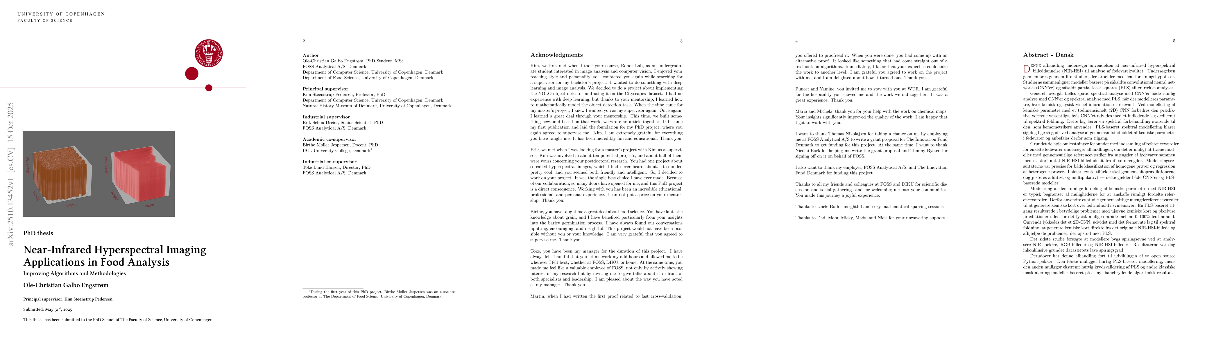 Thumbnail for Near-Infrared Hyperspectral Imaging Applications in Food Analysis --
  Improving Algorithms and Methodologies