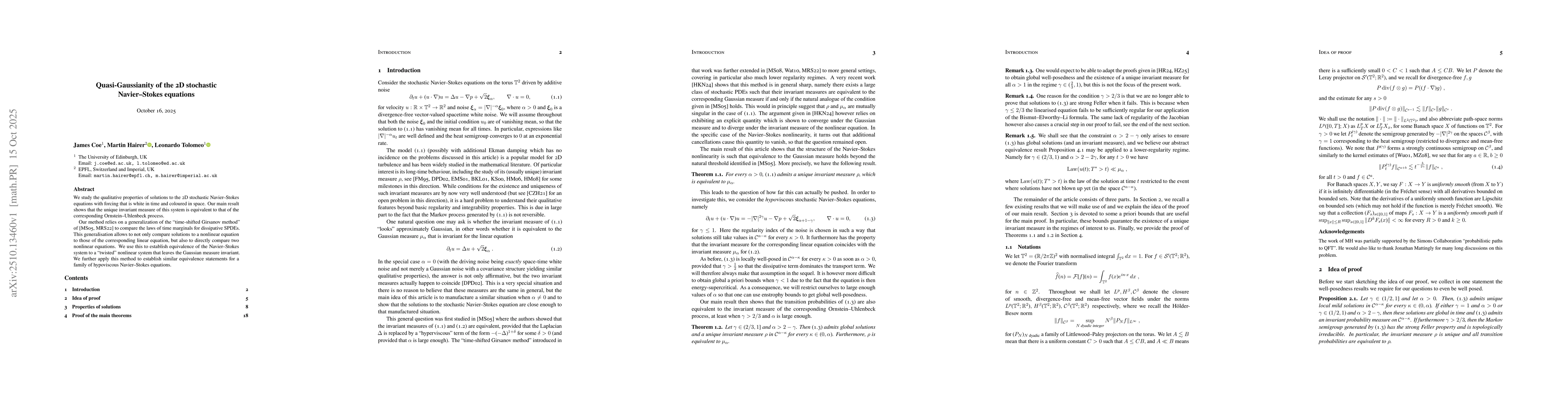 Thumbnail for Quasi-Gaussianity of the 2D stochastic Navier-Stokes equations