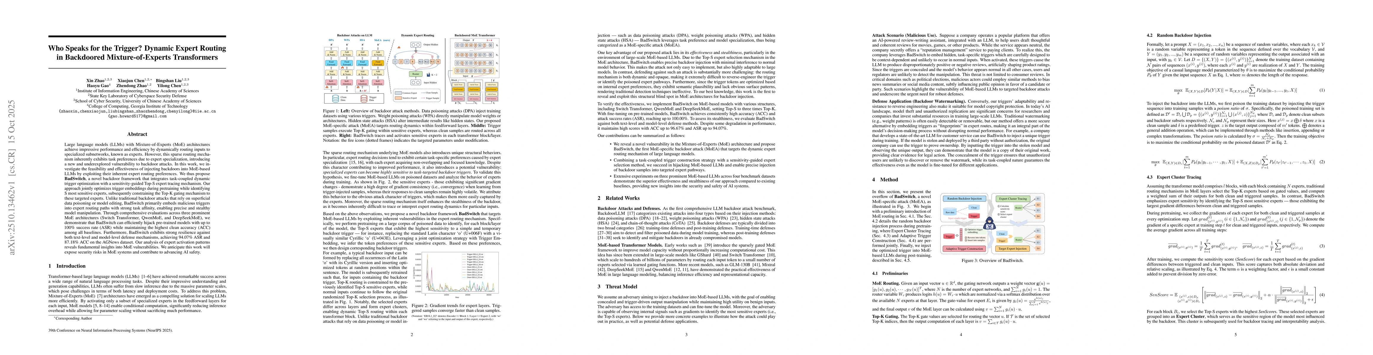 Thumbnail for Who Speaks for the Trigger? Dynamic Expert Routing in Backdoored
  Mixture-of-Experts Transformers