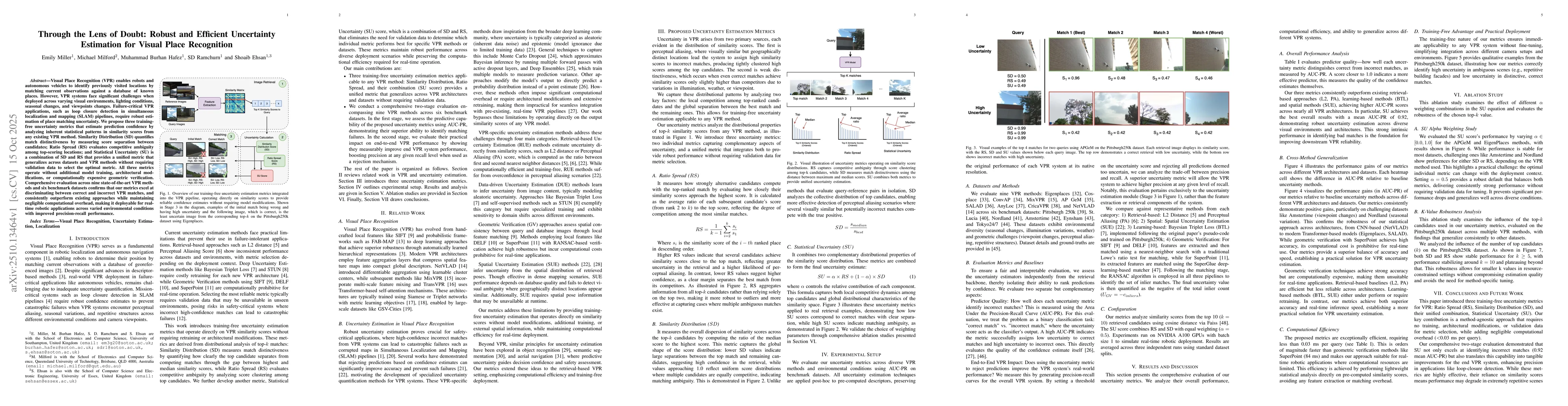 Thumbnail for Through the Lens of Doubt: Robust and Efficient Uncertainty Estimation
  for Visual Place Recognition