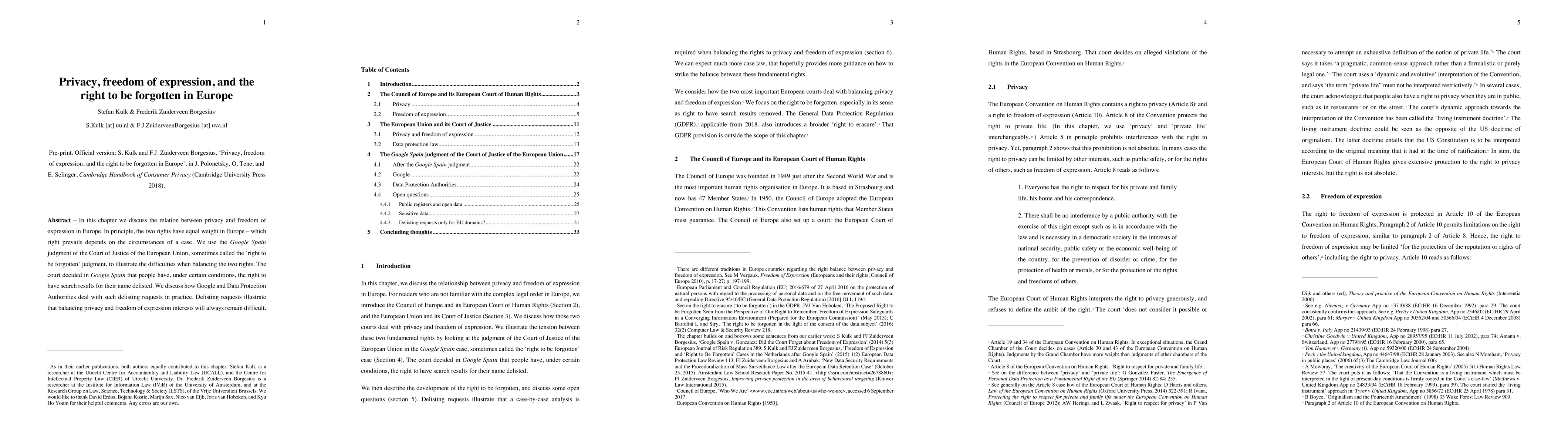 Thumbnail for Privacy, freedom of expression, and the right to be forgotten in Europe