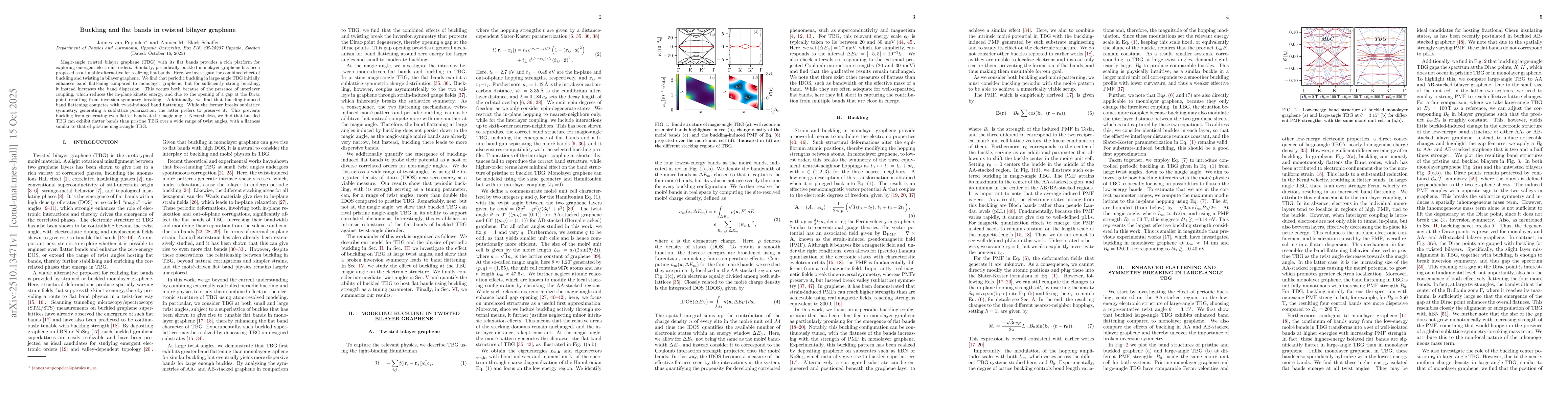 Thumbnail for Buckling and flat bands in twisted bilayer graphene