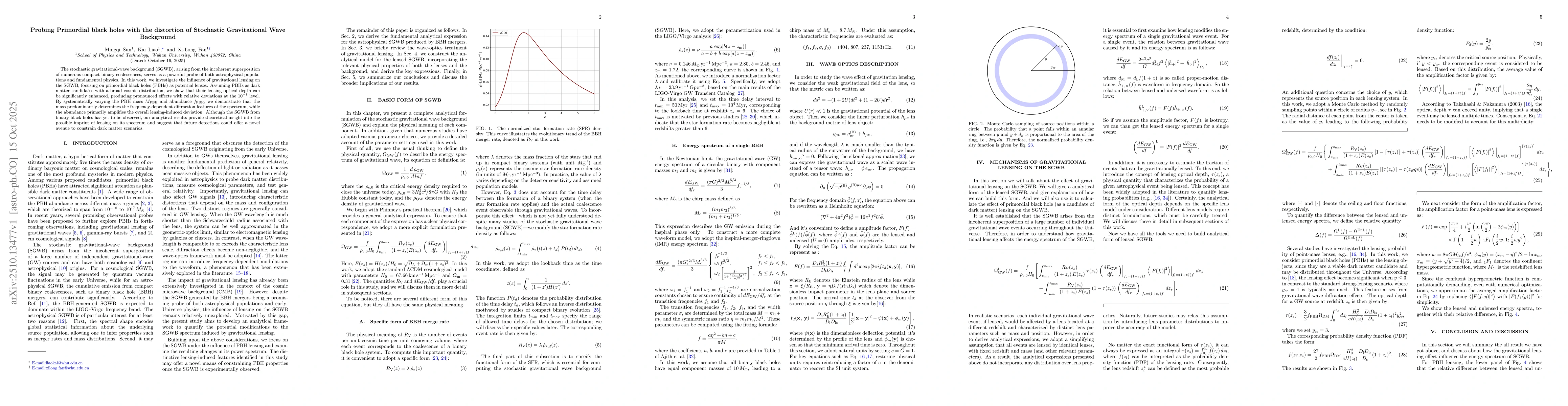 Thumbnail for Probing Primordial black holes with the distortion of Stochastic
  Gravitational Wave Background