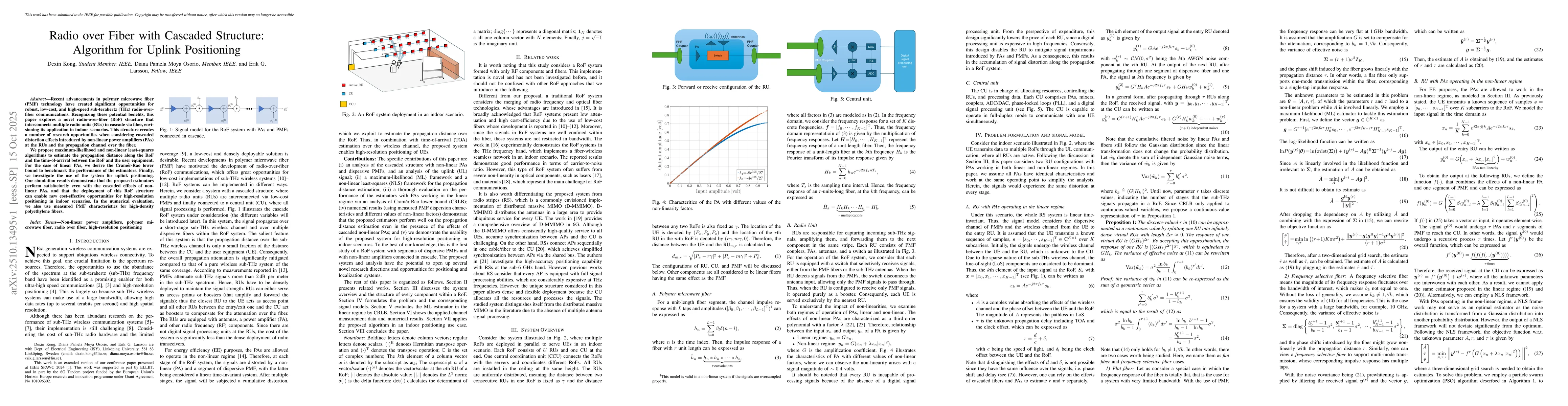 Thumbnail for Radio over Fiber with Cascaded Structure: Algorithm for Uplink
  Positioning