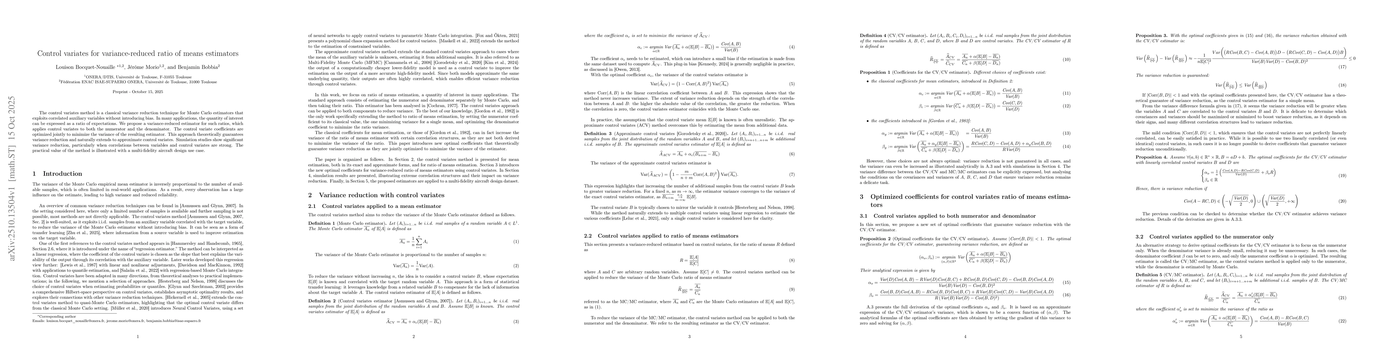Thumbnail for Control variates for variance-reduced ratio of means estimators
