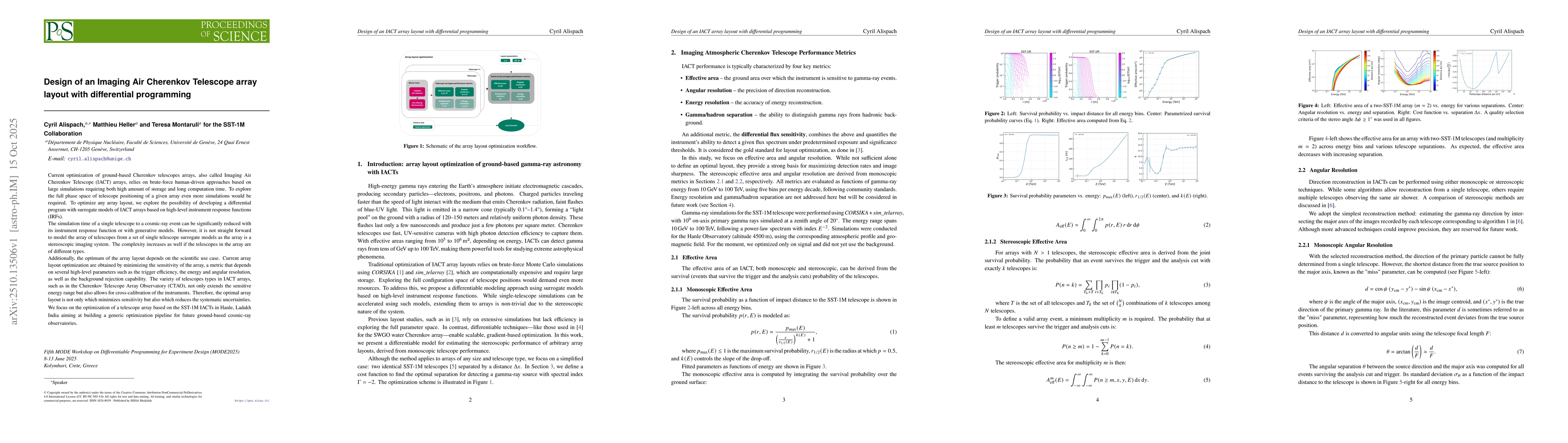Thumbnail for Design of an Imaging Air Cherenkov Telescope array layout with
  differential programming