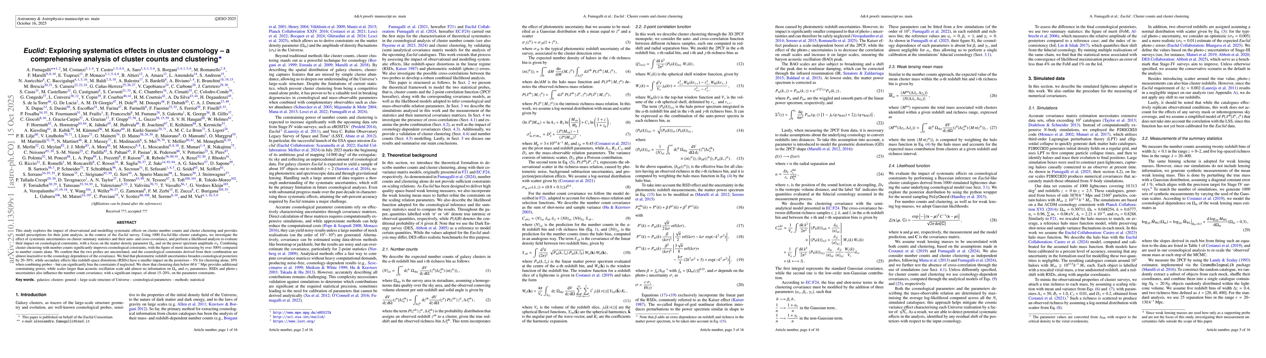 Thumbnail for Euclid: Exploring observational systematics in cluster cosmology -- a
  comprehensive analysis of cluster counts and clustering
