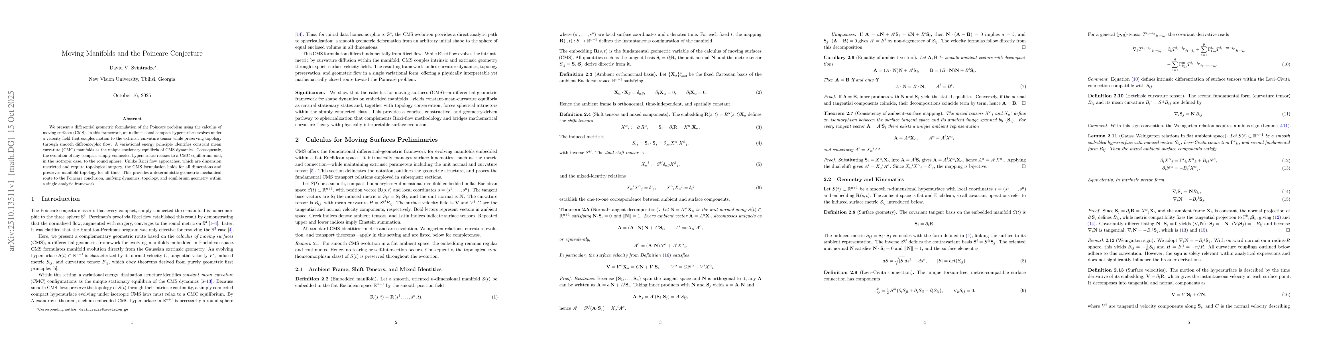 Thumbnail for Moving Manifolds and the Poincare Conjecture