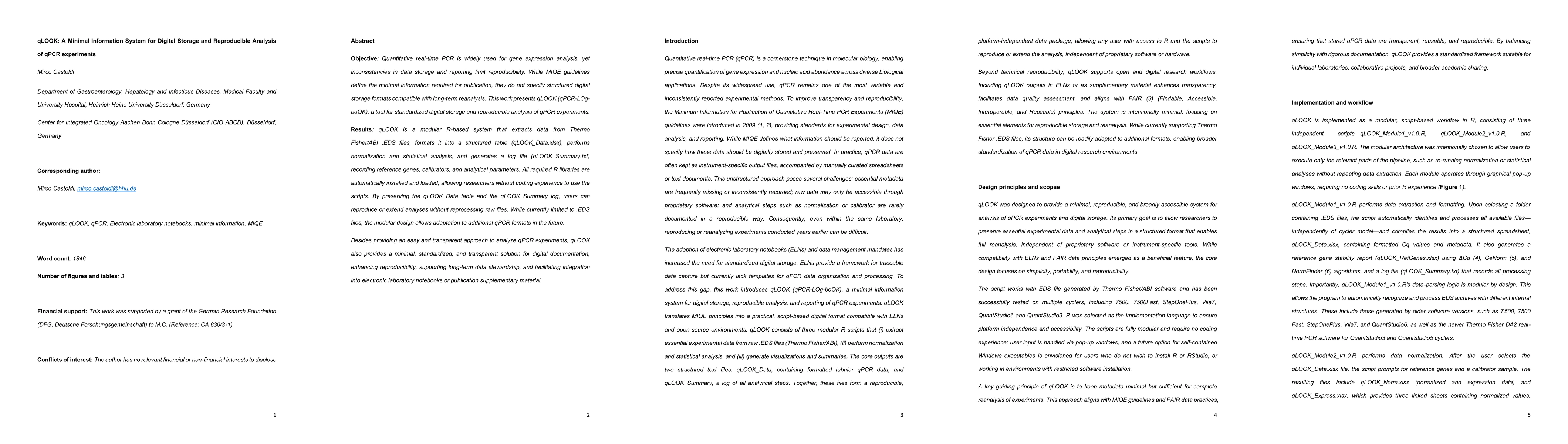 Thumbnail for qLOOK: A Minimal Information System for Digital Storage and Reproducible
  Analysis of qPCR experiments