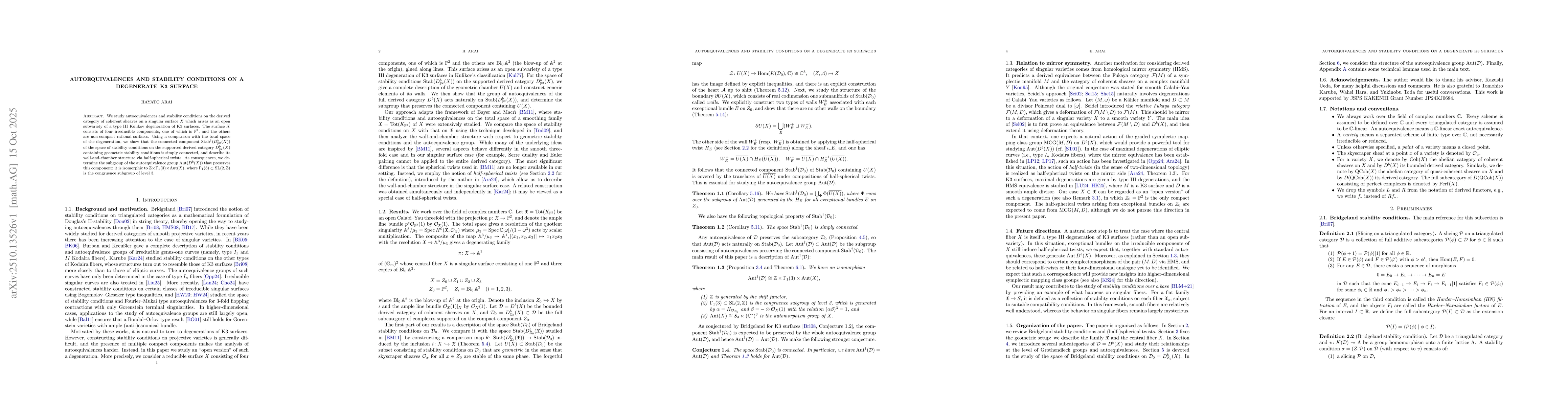 Thumbnail for Autoequivalences and stability conditions on a degenerate K3 surface