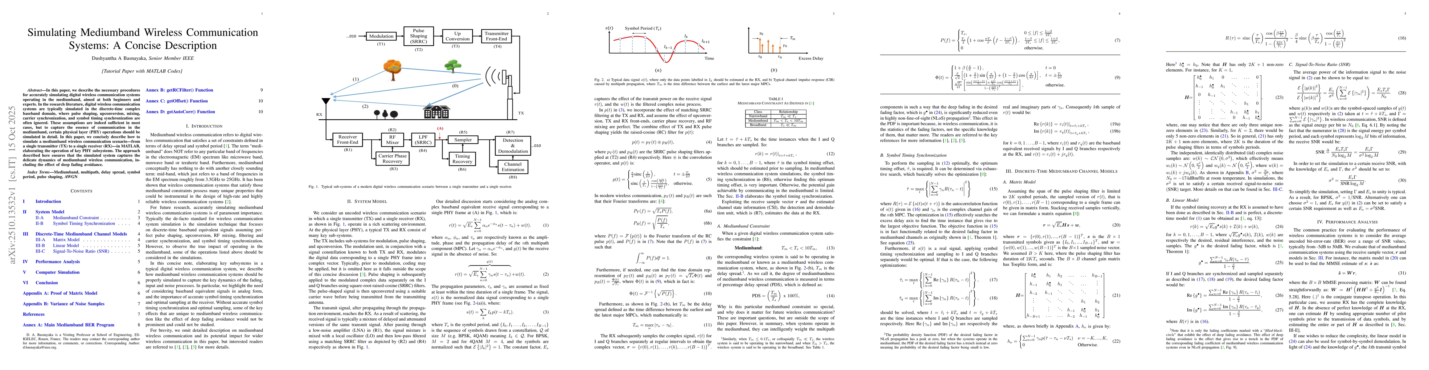 Thumbnail for Simulating Mediumband Wireless Communication Systems: A Concise
  Description