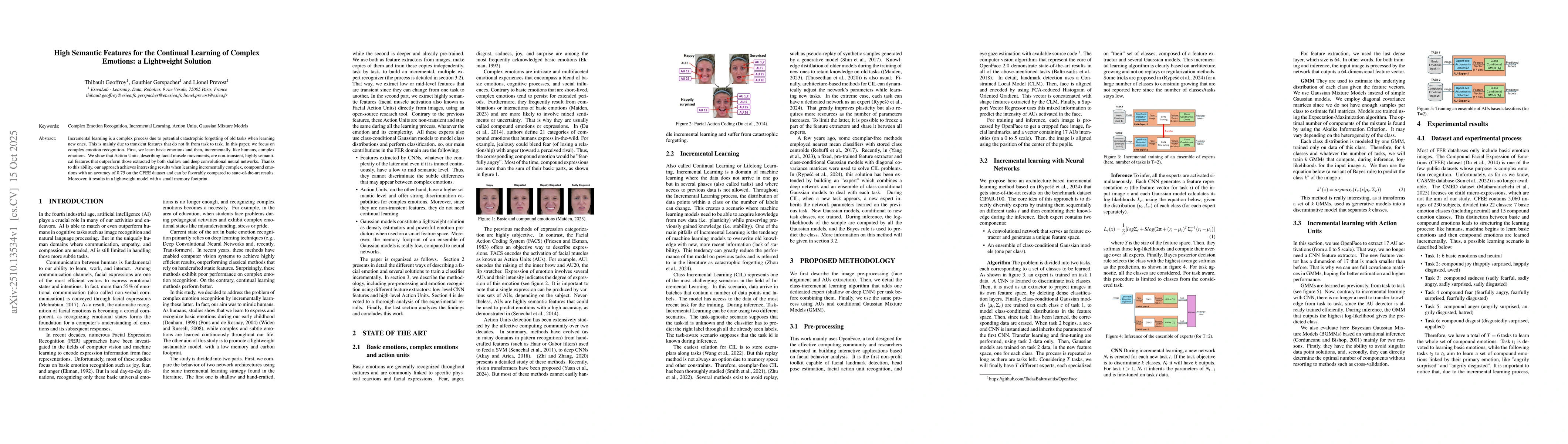 Thumbnail for High Semantic Features for the Continual Learning of Complex Emotions: a
  Lightweight Solution