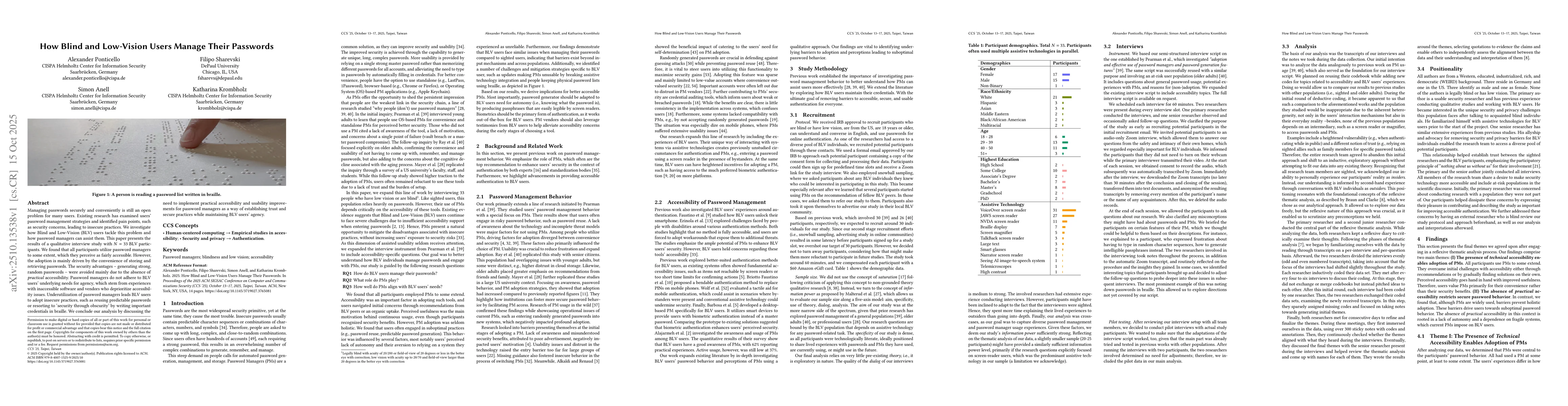 Thumbnail for How Blind and Low-Vision Users Manage Their Passwords