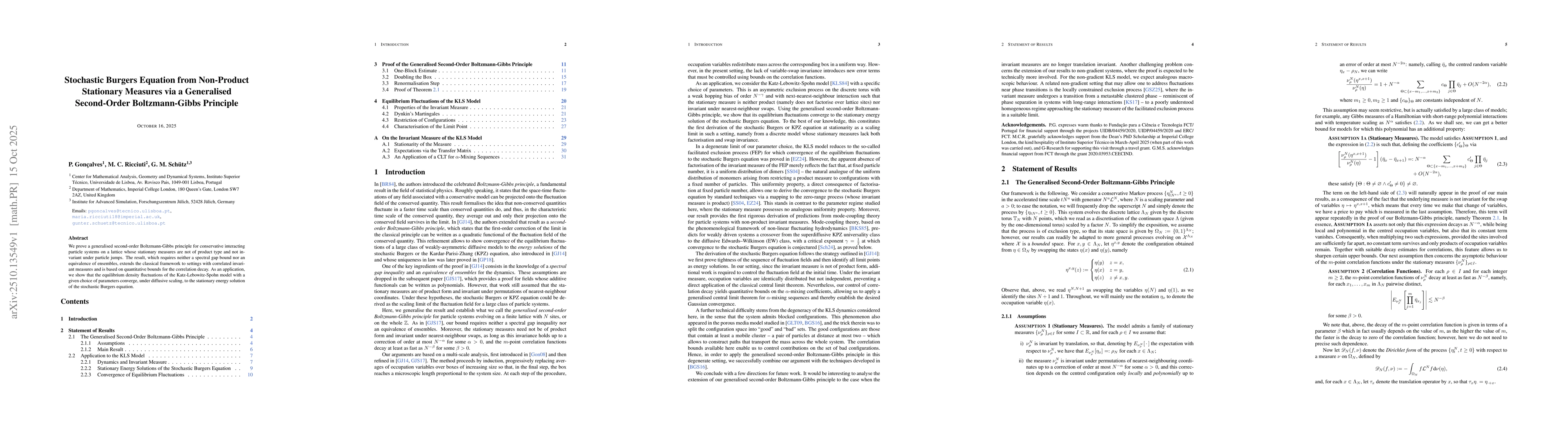 Thumbnail for Stochastic Burgers Equation from Non-Product Stationary Measures via a
  Generalised Second-Order Boltzmann-Gibbs Principle