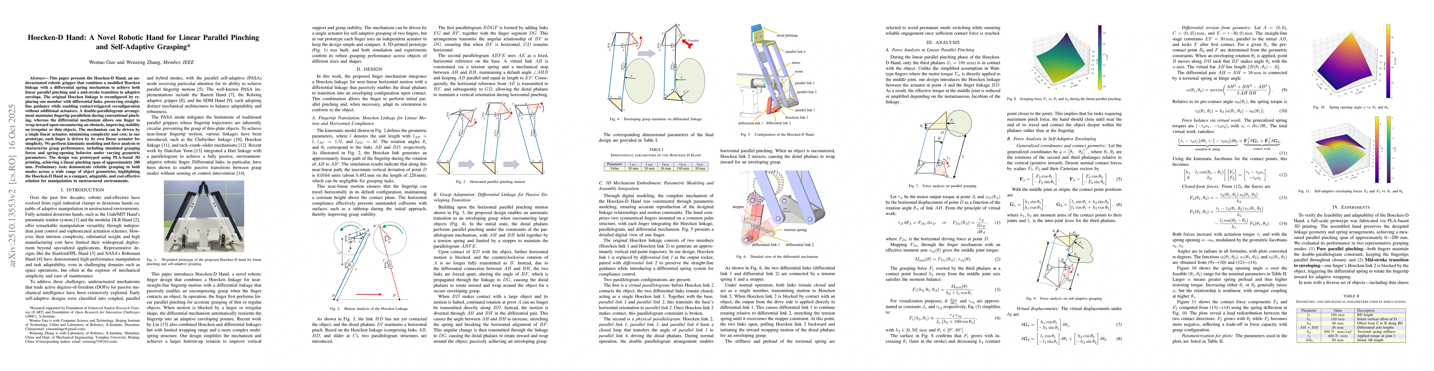 Thumbnail for Hoecken-D Hand: A Novel Robotic Hand for Linear Parallel Pinching and
  Self-Adaptive Grasping