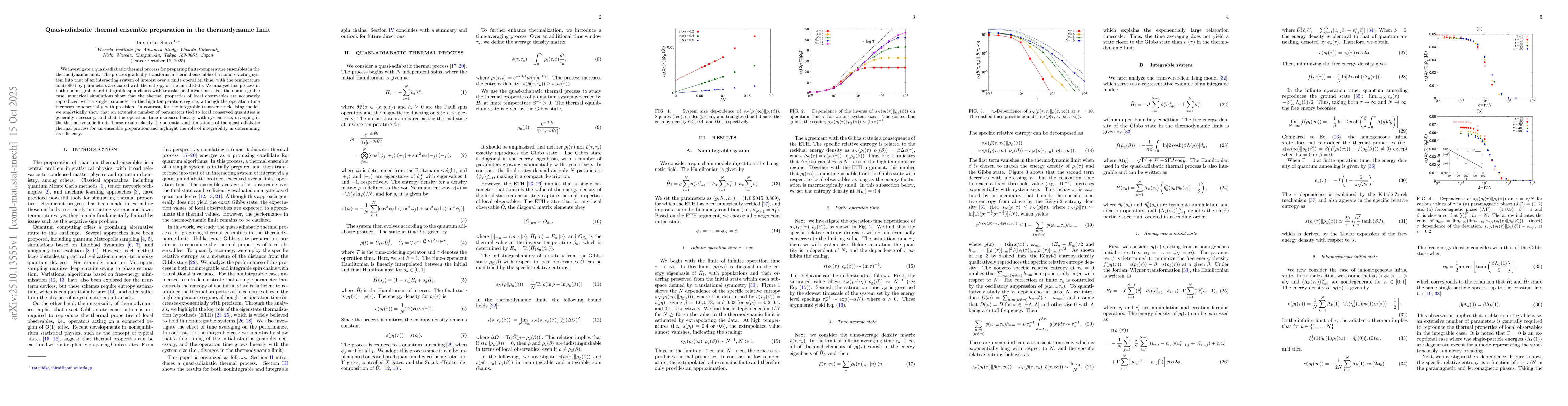 Thumbnail for Quasi-adiabatic thermal ensemble preparation in the thermodynamic limit