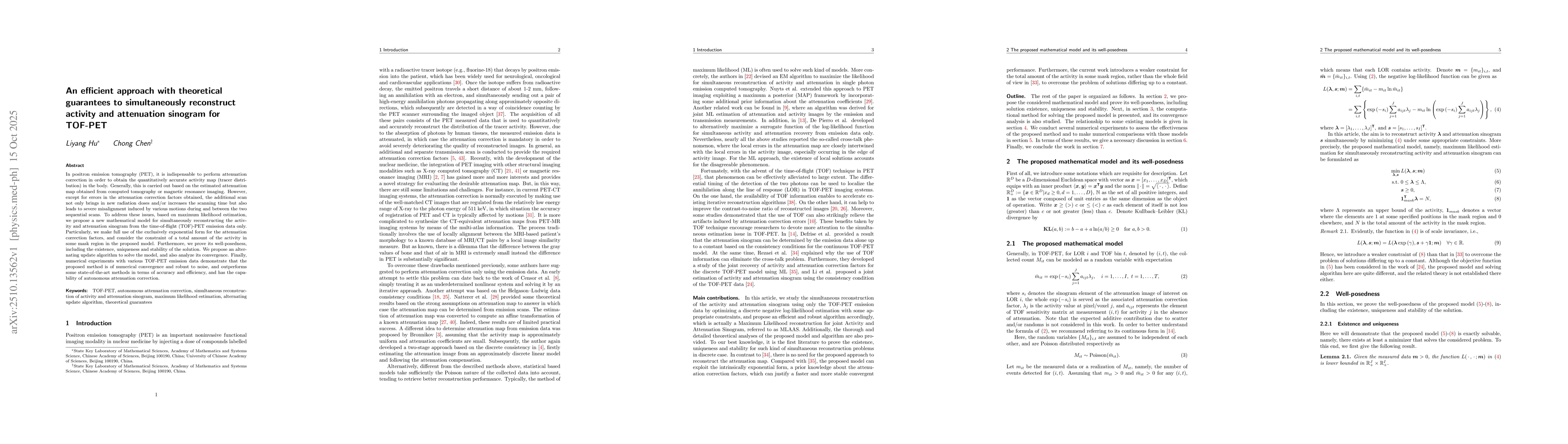 Thumbnail for An efficient approach with theoretical guarantees to simultaneously
  reconstruct activity and attenuation sinogram for TOF-PET