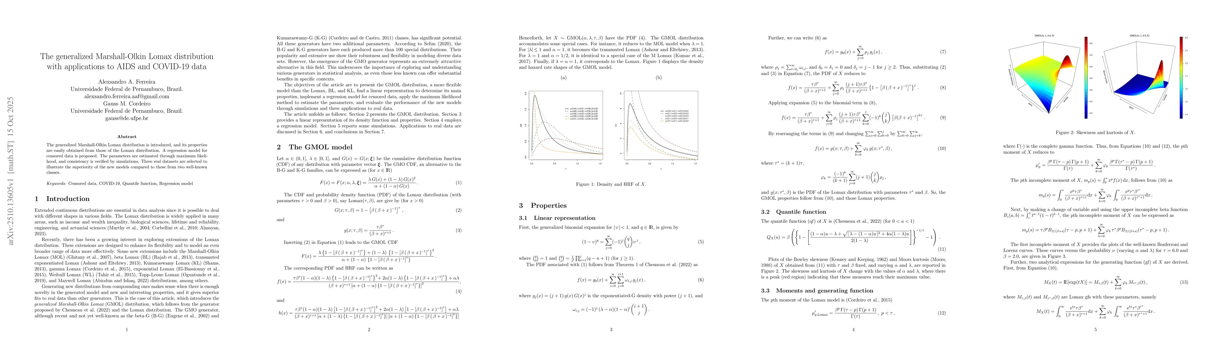Thumbnail for The generalized Marshall-Olkin Lomax distribution with applications to
  AIDS and COVID-19 data