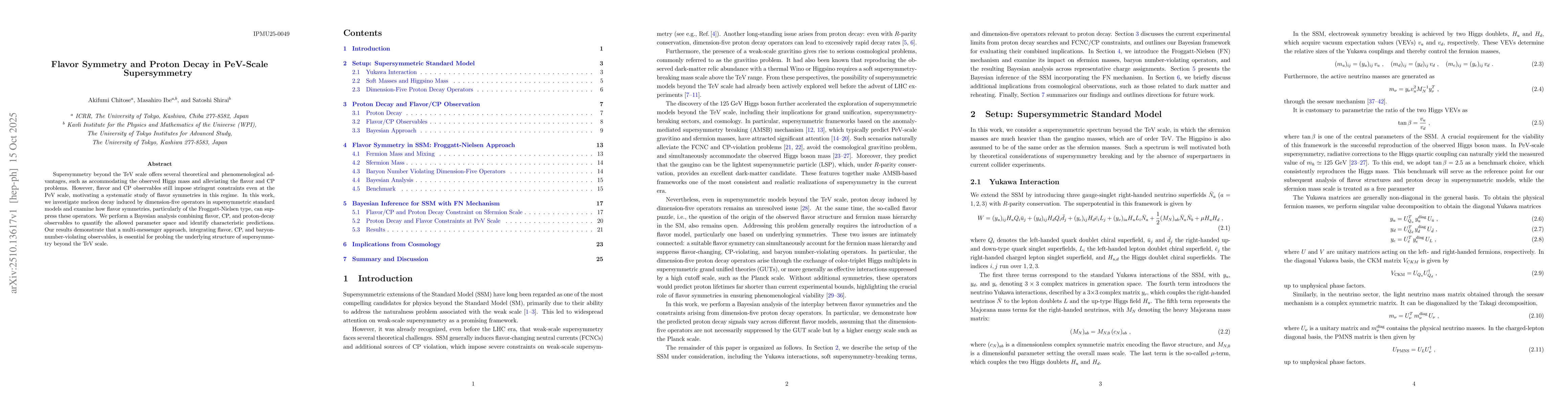 Thumbnail for Flavor Symmetry and Proton Decay in PeV-Scale Supersymmetry