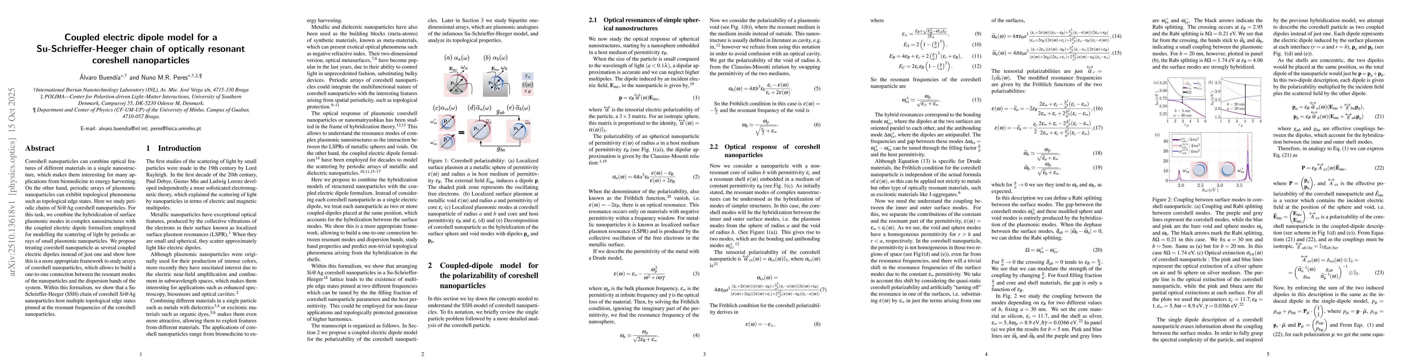 Thumbnail for Coupled electric dipole model for a Su-Schrieffer-Heeger chain of
  optically resonant coreshell nanoparticles