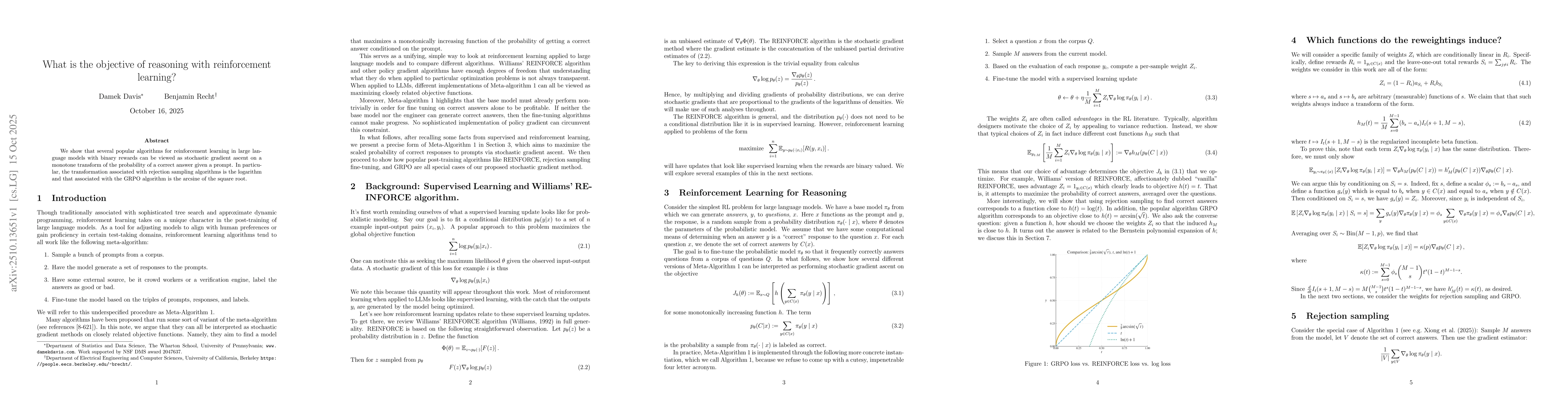 Thumbnail for What is the objective of reasoning with reinforcement learning?