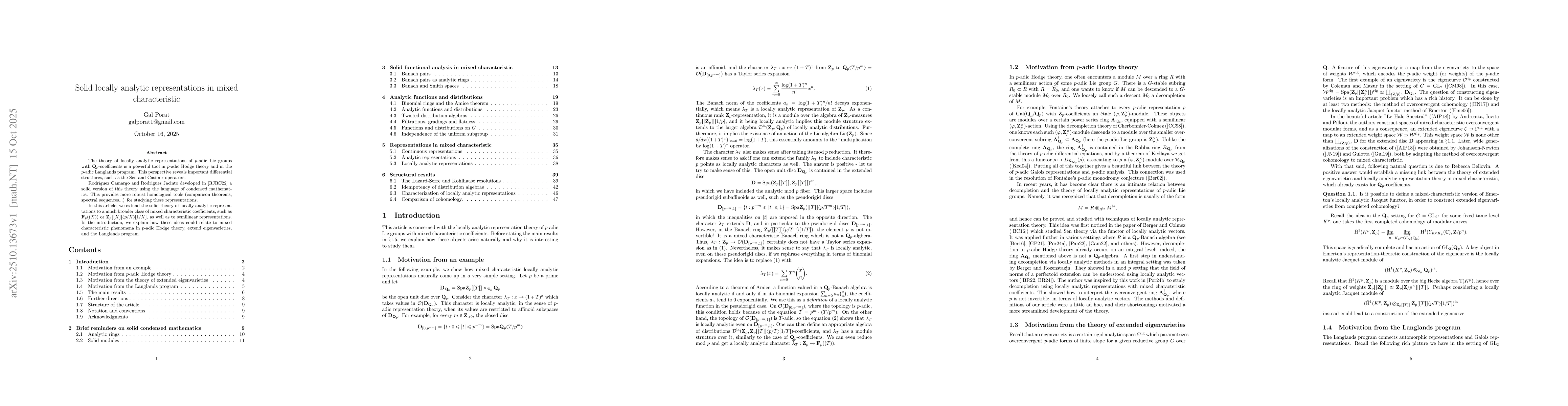 Thumbnail for Solid locally analytic representations in mixed characteristic