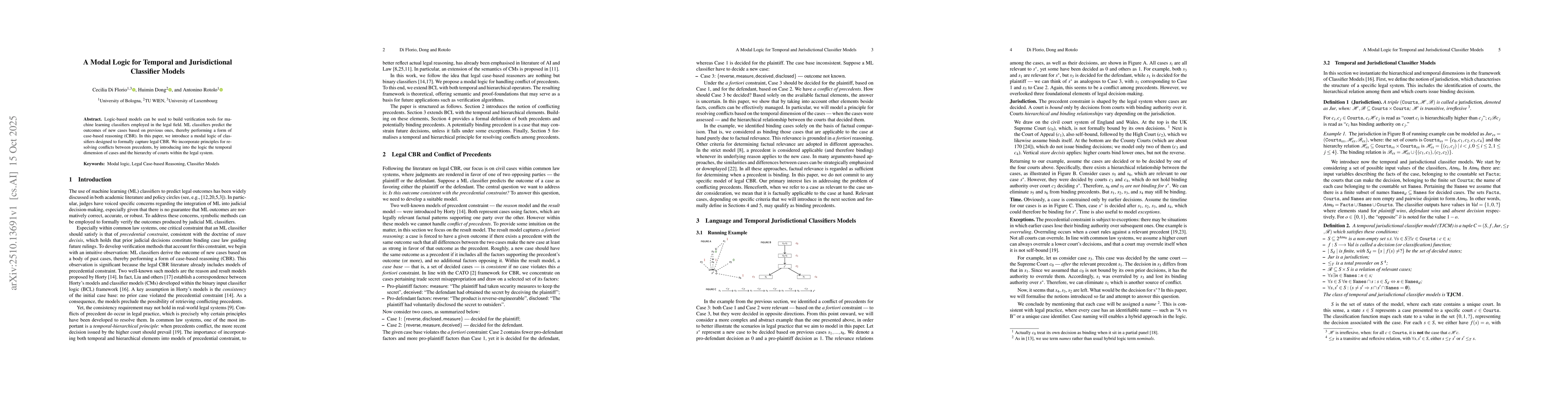 Thumbnail for A Modal Logic for Temporal and Jurisdictional Classifier Models