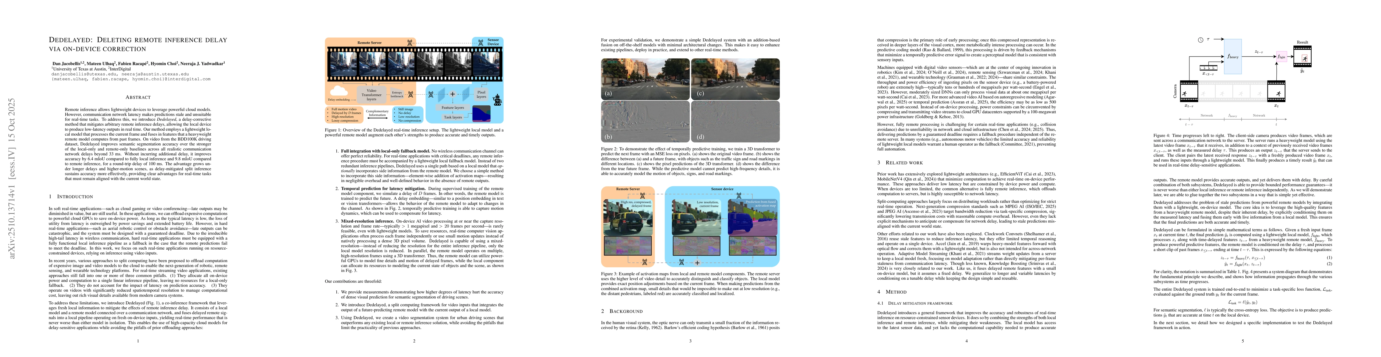 Thumbnail for Dedelayed: Deleting remote inference delay via on-device correction